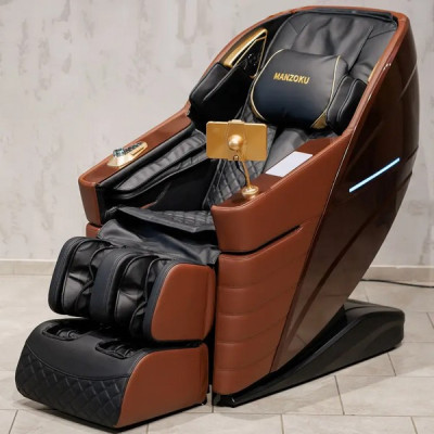 Купити масажне крісло MANZOKU CREDO BROWN 3D коричневе для росту до 190см и весом до 130кг