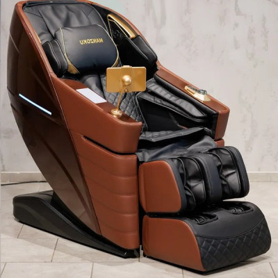 Купити масажне крісло MANZOKU CREDO BROWN 3D коричневе для росту до 190см и весом до 130кг