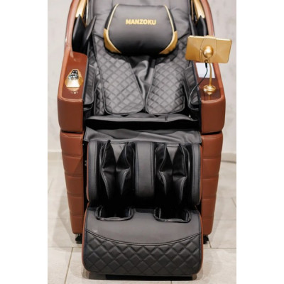 Купити масажне крісло MANZOKU CREDO BROWN 3D коричневе для росту до 190см и весом до 130кг