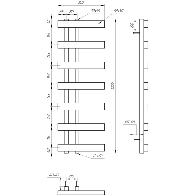 Купити Сушка для рушників комбінована Genesis Aqua Magnum Light 35*80 за ціною виробника