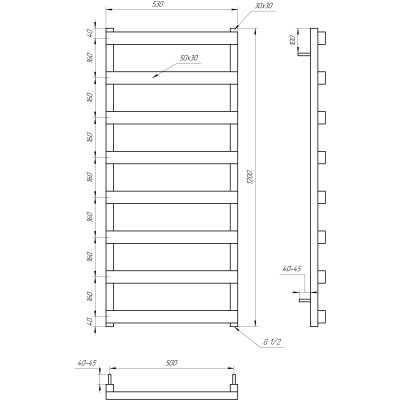 Купити Сушка для рушників комбінована Genesis Aqua Fancy 53*100 за ціною виробника