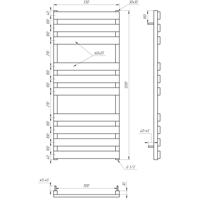 Купити Сушка для рушників комбінована Genesis Aqua Alpina 53*120 за ціною виробника