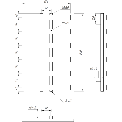 Купити Сушка для рушників комбінована Genesis Aqua Symmetry 50*100 за ціною виробника