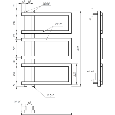 Купити Сушка для рушників комбінована Genesis Aqua Enzo 50*120 за ціною виробника