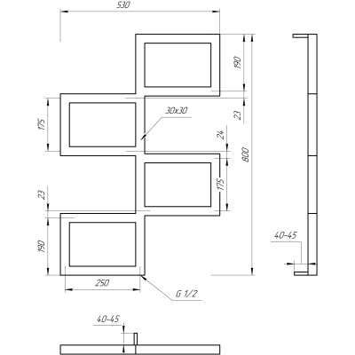 Купити Сушка для рушників комбінована Genesis Aqua Fito 53*120 за ціною виробника
