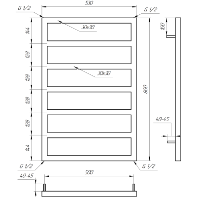 Купити Сушка для рушників комбінована Genesis Aqua Jazi розмір під замовлення за ціною виробника