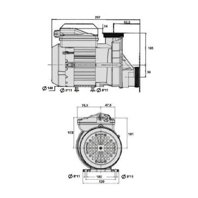 Водяний насос одноступінчастий для гідромассажу АТЛАНТИС SIREM Франція 900Вт