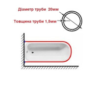 Карниз полуовальный для шторки из нержавеющей стали 150*75см