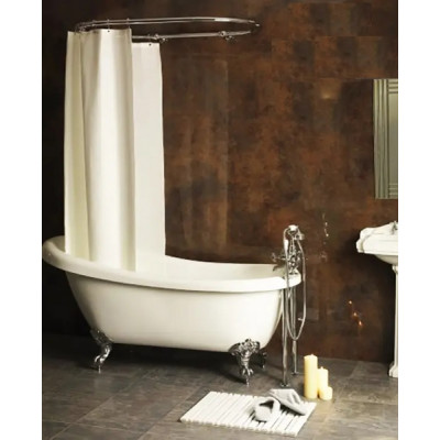 Карниз напівовальний для душової шторки з нержавіючої сталі 150*75см