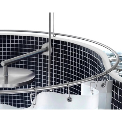 Карниз напівовальний для душової шторки з нержавіючої сталі 150*75см