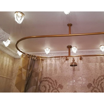 Карниз напівовальний для душової шторки з нержавіючої сталі 150*75см