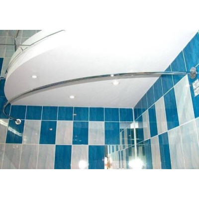 Карниз напівкруглий для кутових ванн з нержавіючої сталі 180*180см