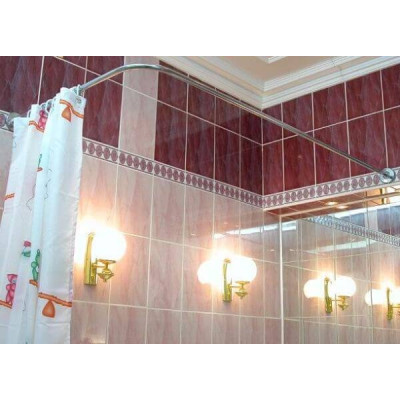 Карниз Г-образный для прямых ванн нержавеющяя сталь 170*70см