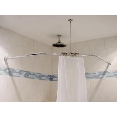 Карниз у формі трапеції з нержавіючої сталі для душової шторки під замовлення