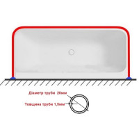 Карниз П-образный душевой из нержавеющей стали 150*75см