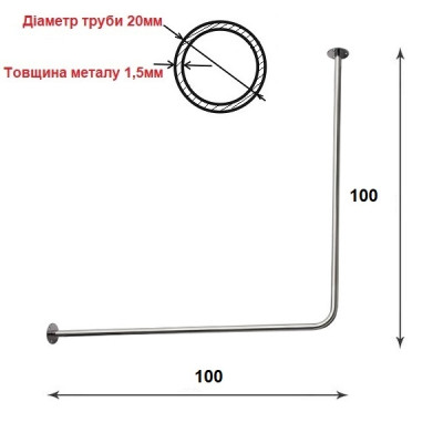 Карниз для квадратных поддонов нержавеющяя сталь 100*100см