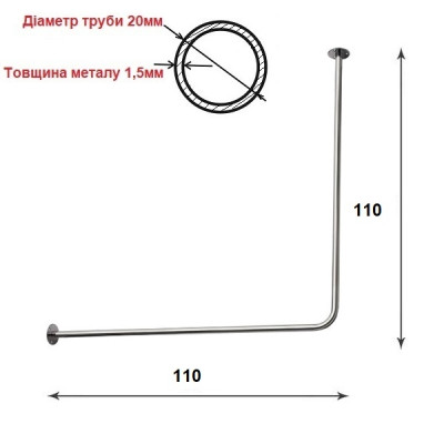 Карниз для квадратных поддонов нержавеющяя сталь 110*110см
