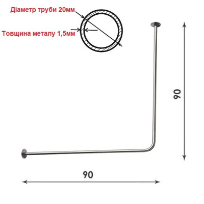 Карниз для квадратных поддонов нержавеющяя сталь 90*90см