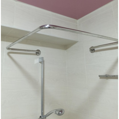 Карниз із нержавіючого металу з вигином під шторку для ванної