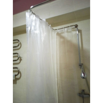 Карниз із нержавіючого металу з вигином під шторку для ванної