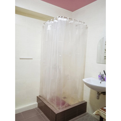 Карниз із нержавіючого металу з вигином під шторку для ванної