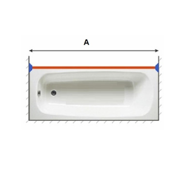 Карниз прямий для душової шторки з нержавіючої сталі від 120см