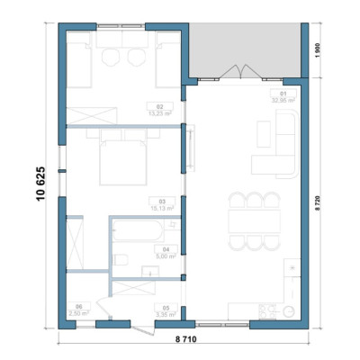 Купить домокомплект каркасного дома Lagom площадью 92 м2