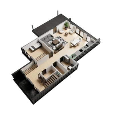 Купити домокомплект каркасного будинку СІВЕР площєю 160 м2