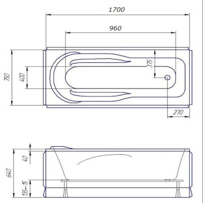 Акрилова ванна Redokss San BERGAMO 1700х750