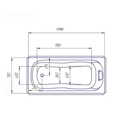 Акрилова ванна Redokss San SASSARI 1500х750