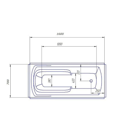 Акриловая ванна Redokss San SIRACUSA 1600х700