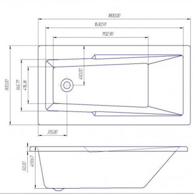 Акриловая ванна Redokss San NOVARA 1800х900