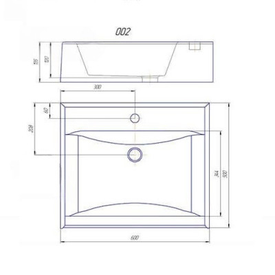Умивальник акриловий Redokss San STICS 60х50 cм