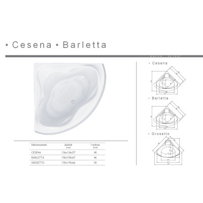 Акриловая ванна Redokss San BARLETTA 1500х1500