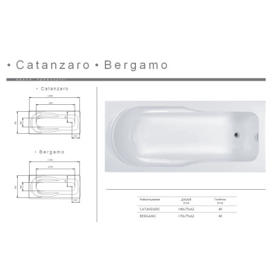 Акриловая ванна Redokss San CATANZARO 1400х750
