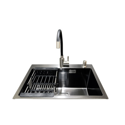 Комплект мойка + смеситель Romzha Arta Nova U-550 BL (C)