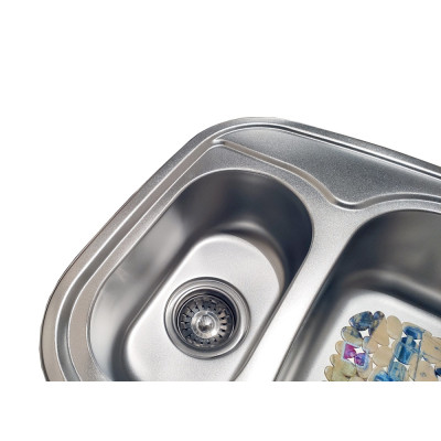 Кухонная мойка нержавеющая сталь толщиной 0,8 мм Romzha Rampa 1.5C Satin