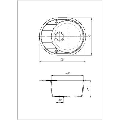 Кухонная мойка гранитная Romzha Voce в цвете авена Avena 501