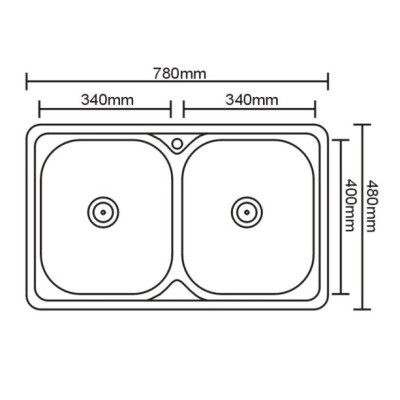 Кухонная мойка нержавеющая сталь толщиной 0,8 мм Romzha Fifika 2C Satin