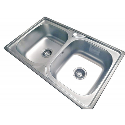 Кухонная мойка нержавеющая сталь толщиной 0,8 мм Romzha Fifika 2C Textura