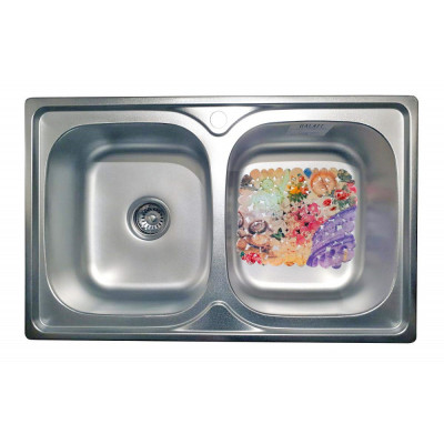 Кухонная мойка нержавеющая сталь толщиной 0,8 мм Romzha Fifika 2C Textura