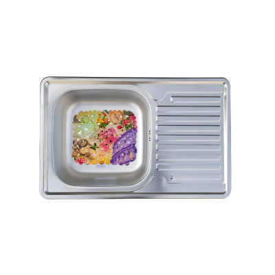 Кухонная мойка нержавеющая сталь толщиной 0,8 мм Romzha Petrika 1.0C Textura