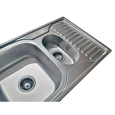 Кухонная мойка нержавеющая сталь толщиной 0,8 мм Romzha Petrika 1.5C Textura