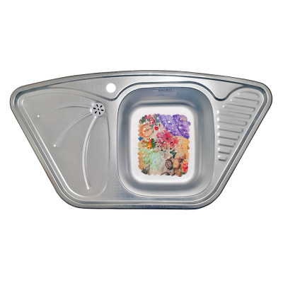 Кухонная мойка нержавеющая сталь толщиной 0,8 мм Romzha Meduza Nova Textura