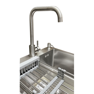 Комплект мийка + змішувач Romzha Arta Carbon U-450 (B)