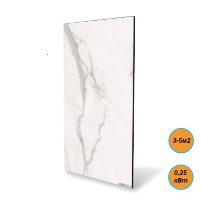 Керамічний обігрівач вертикальний Stinex Ceramic 250/220 Standart White-Marble мармур білий 0,25кВт 30х60см