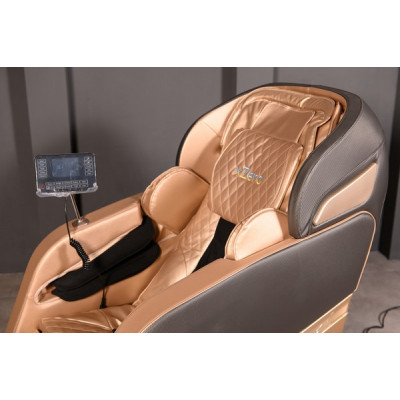 Массажное кресло XZERO Y15 SL Premium Brown-Gold коричнево-золотое для роста до 195см и весом до 135кг