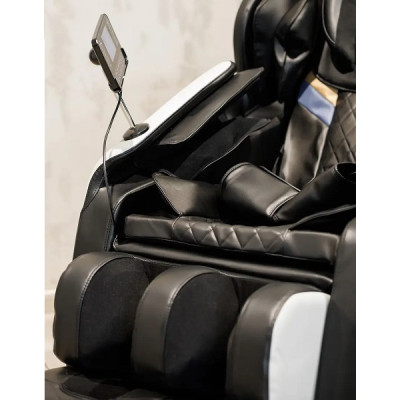 Массажное кресло XZERO V11 BLACK-WHITE чёрно-белое для роста до 180см и весом до 110кг