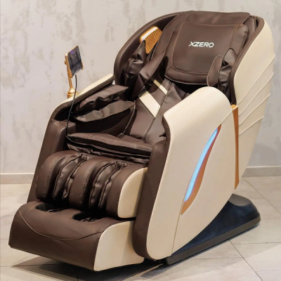 Масажне крісло XZERO X14 SL Premium BEIGE-BROWN бежево-коричневе для росту до 190см та вагою до 135кг