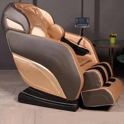 Массажное кресло XZERO Y15 SL Premium Brown-Gold коричнево-золотое для роста до 195см и весом до 135кг